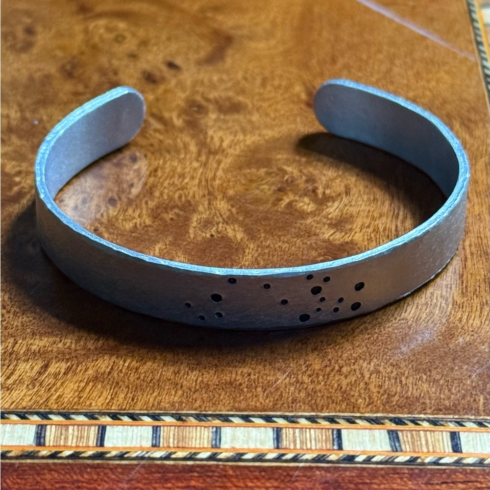 Constellation “Cassiopeia” Handmade Hammered Silver Bracelet